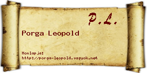 Porga Leopold névjegykártya